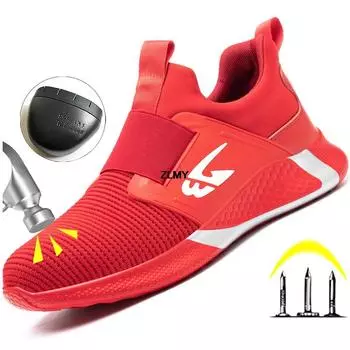 Дышащая защитная обувь для мужчин и женщин, рабочая обувь со стальным носком, устойчивая к проколам, рабочие защитные ботинки, легкие кроссовки с защитой от ударов, новая мужская мода 36