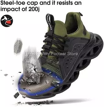Дышащая защитная обувь для мужчин, рабочие ботинки, кроссовки со стальным носком, легкая рабочая обувь, промышленные защитные ботинки для мужчин, размер 36-48 36