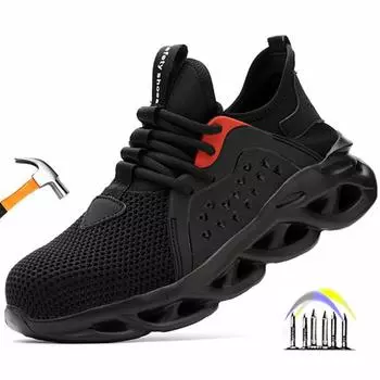 Дышащая защитная обувь Мужские летние рабочие кроссовки Легкая рабочая обувь Рабочая обувь со стальным носком Защитная обувь против проколов 36