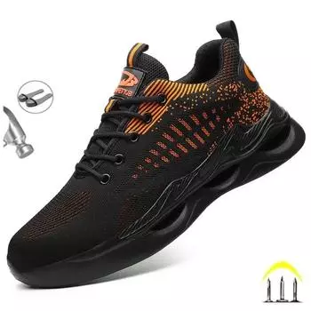 Дышащая защитная обувь, мужские рабочие ботинки, устойчивая к проколам неразрушимая защитная обувь со стальным носком, легкие удобные кроссовки 37 серый