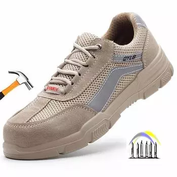 Дышащая защитная обувь, противоскользящая изолированная обувь для электрика, светоотражающие полосы, рабочие защитные кроссовки, рабочая обувь с защитой от проколов 36