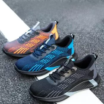 Дышащая защитная обувь со стальным носком — легкая, устойчивая к ударам, проколам и износу рабочая обувь 37 чёрный