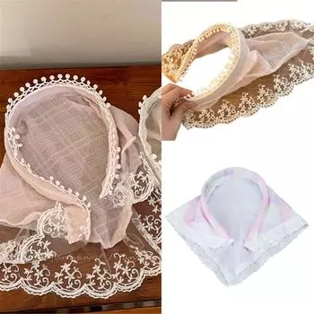 Дышащая женская бандана для кемпинга на открытом воздухе, фотосессии, кружевная отделка, повязка для волос, летние пляжные каникулы, бандана для путешествий A