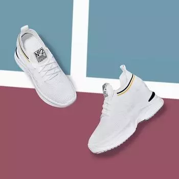 Дышащая женская обувь, повседневная обувь на толстой подошве, спортивная обувь для бега для студентов, женская обувь 35 белый