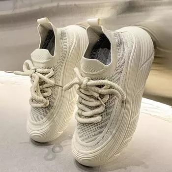 Дышащая женская повседневная обувь с мягкой подошвой, легкая женская сетчатая обувь, модные теннисные кроссовки на открытом воздухе со шнуровкой, женские кроссовки D87 35