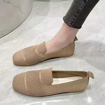 Дышащая женская повседневная обувь с сеткой, легкие женские прогулочные туфли на плоской подошве 36 чёрный