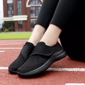 Дышащая женская рабочая обувь, удобная для работы, женская обувь на плоской подошве с сеткой, женская обувь на танкетке, вулканизированная обувь, размер 43 35 чёрный