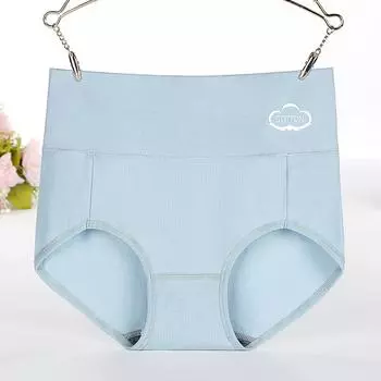 Дышащее антибактериальное нижнее белье, хлопковое удобное нижнее белье с высокой талией, женские трусы, послеродовое плотное нижнее белье L озеро синий