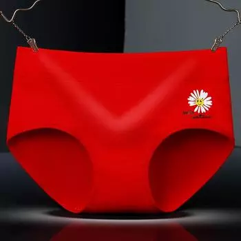 Дышащее антибактериальное нижнее белье, женское нижнее белье из чистого хлопка со средней талией, сексуальные и минималистичные трусы с принтом L чёрный