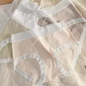 Дышащее антибактериальное женское нижнее белье в штучной упаковке, милое треугольное нижнее белье, женское бесшовное удобное нижнее белье с кружевной кромкой L