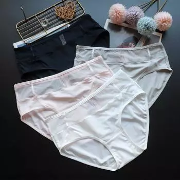 Дышащее быстросохнущее сетчатое нижнее белье, женское нижнее белье, женские трусики-треугольники со средней талией и утягивающими бедрами M чёрный