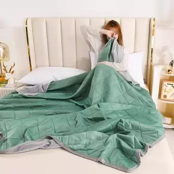 Дышащее гладкое одеяло с кондиционером, одеяла с ледяным охлаждением, легкое летнее одеяло с двухсторонней охлаждающей тканью 150x200cm розовый