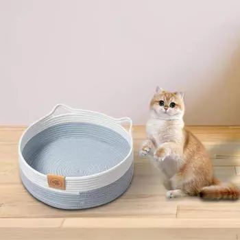 Дышащее гнездо для кошек и щенков с плетеным ковриком-когтеточкой S