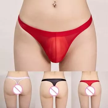 Дышащее мужское нижнее белье, удобное модное глянцевое нейлоновое с низкой посадкой