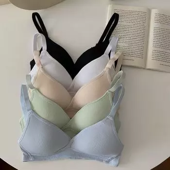 Дышащее нижнее белье для девочек-подростков с чашкой AB, женский беспроводной бесшовный бюстгальтер для тренировок, бюстгальтер для девочек 32/70AB белый