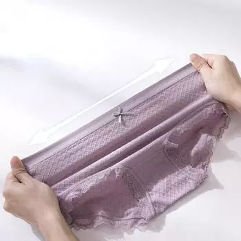 Дышащее сексуальное эластичное удобное нижнее белье чистого цвета для девочек, большие кружевные трусы one size