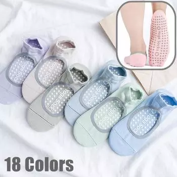 Дышащие антифрикционные женские носки для йоги, силиконовые нескользящие носки для пилатеса, спортивные танцевальные носки, тапочки с захватами 05