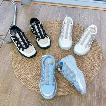 Дышащие белые туфли Женская обувь Повседневная модная обувь Спортивная обувь на толстой подошве 35 синий