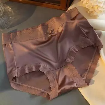 Дышащие бесшовные сексуальные кружевные антибактериальные трусики с треугольным вырезом для женщин M