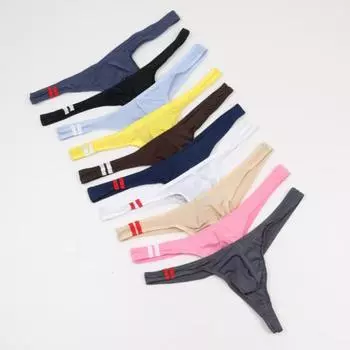 Дышащие бесшовные трусы Ice Silk для мужчин U-образные стринги с низкой талией для внутреннего использования L