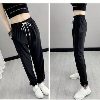 Дышащие быстросохнущие солнцезащитные брюки для занятий спортом на открытом воздухе и повседневной одежды L чёрный