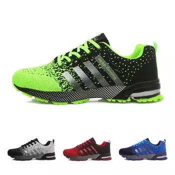 Дышащие дешевые кроссовки мужские/женские тканые уличные кроссовки марафонские кроссовки легкая спортивная обувь 36-47 36 чёрный