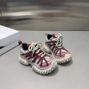 Дышащие громоздкие кроссовки женские осенние новые ретро потертые толстые кроссовки с завышенной талией 35 чёрный