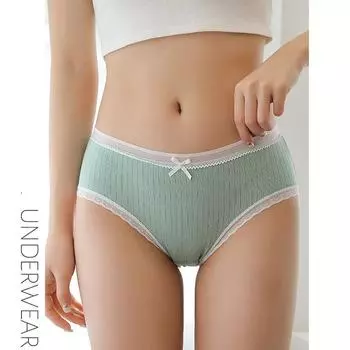 Дышащие хлопковые трусики, женское нижнее белье, однотонные трусики, женские кружевные трусы L светло-фиолетовый