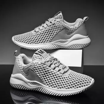 Дышащие и легкие кроссовки для мужчин, кроссовки из сетки, поглощающей пот, с полым дизайном 38 белый