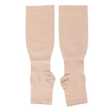 Дышащие компрессионные чулки с открытым носком, впитывающие пот, нейлоновые носки для бега и походов L