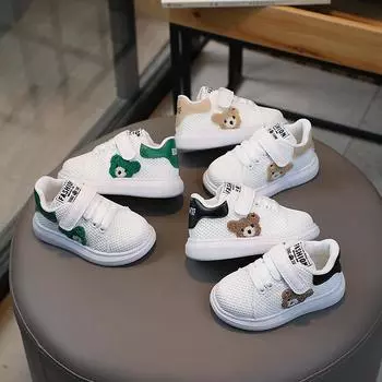 Дышащие кроссовки для мальчиков с мягкой подошвой, детская спортивная обувь 21 yards inner length/13.5cm чёрный