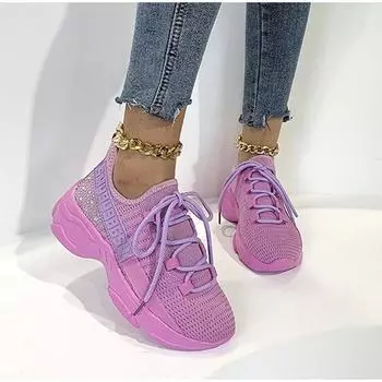 Дышащие кроссовки для женщин, женская повседневная обувь на воздушной подушке, лето-осень, модная женская вулканизированная обувь, большие размеры 35 розовый