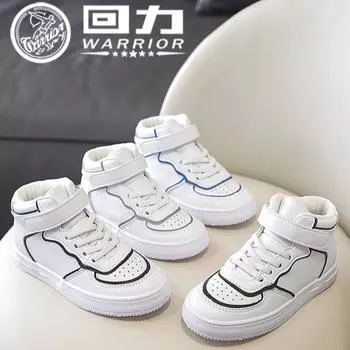 Дышащие кроссовки WARRIOR Classmates для сноуборда Весна и осень Новые белые туфли на липучках для девочек Спортивная обувь для мальчиков 25