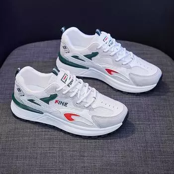 Дышащие кроссовки женские модные повседневные кроссовки для бега и тренировок теннисные туфли 35 белый/зелёный