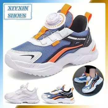 Дышащие легкие кроссовки для бега для мальчиков, спортивная обувь для ходьбы на открытом воздухе, кроссовки на шнуровке для мальчиков, весна и лето 30/181MM белый