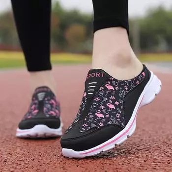 Дышащие легкие женские мюли новые повседневные полутапочки уличные туфли на плоской подошве Zapatos De Mujer большие размеры качественные туфли для женщин тапочки 37