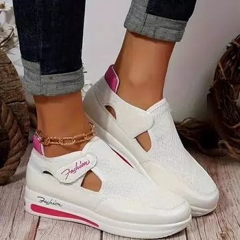 Дышащие легкие женские вязаные кроссовки, удобная повседневная спортивная обувь без шнуровки на весну 35 чёрный