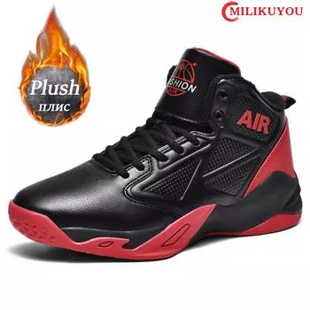 Дышащие мужские баскетбольные кроссовки женские походные кроссовки унисекс плюшевые кроссовки для пар четырехсезонная зимняя плюшевая обувь большой размер 36-48 36 белый