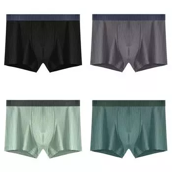 Дышащие мужские боксеры, хлопковые мужские мужские нижнее белье, боксеры, мужские трусы, однотонные трусы, шорты L(40-50)kg чёрный
