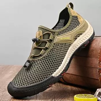 Дышащие мужские классные сандалии, сетчатые туфли для отдыха, обувь для вождения на открытом воздухе, водонепроницаемая повседневная обувь, новые стильные мужские сандалии 38 чёрный