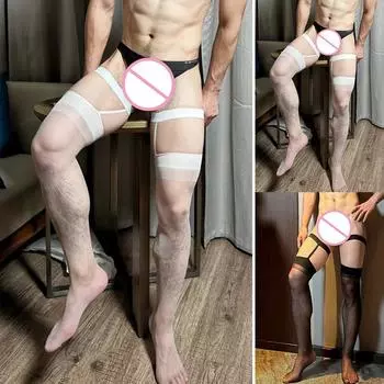 Дышащие мужские колготки, мужские чулки, ажурная сетка