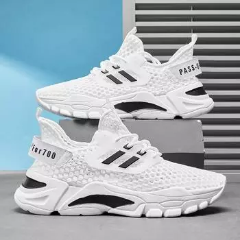 Дышащие мужские кроссовки для бега, легкие сетчатые вулканизированные туфли, мужские летние роскошные дизайнерские теннисные туфли на толстой подошве 39