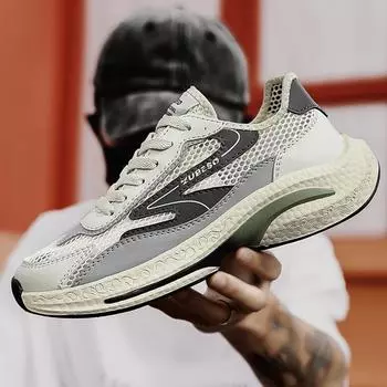 Дышащие мужские кроссовки, легкие мужские кроссовки, летние нескользящие мужские повседневные кроссовки на шнуровке, повседневная обувь с воздушной сеткой 39