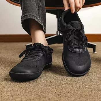 Дышащие мужские кроссовки, повседневная обувь на босу ногу, с круглым носком, мужские кроссовки для активного отдыха, нескользящие, мужские кроссовки для бега, большой размер 48 37 чёрный
