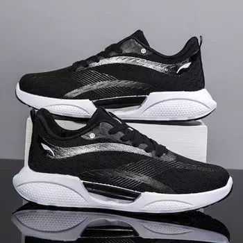 Дышащие мужские кроссовки с сеткой и низким верхом, противоскользящая мужская спортивная обувь на мягкой подошве 39 белый