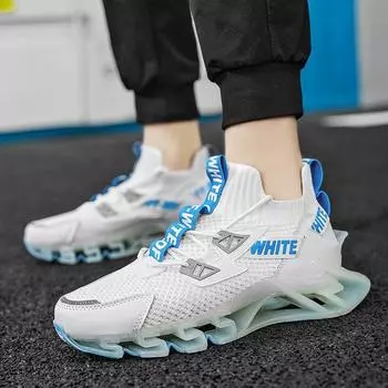 Дышащие мужские модные кроссовки Blade — большой размер, осень 2022 г., увеличивающие рост белые спортивные кроссовки 41 чёрный