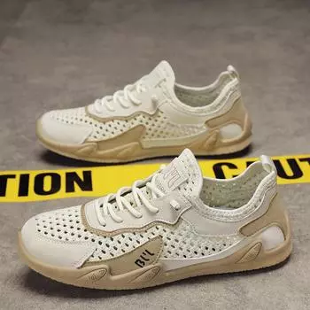 Дышащие мужские сетчатые полые кроссовки для летней повседневной одежды 39 чёрный