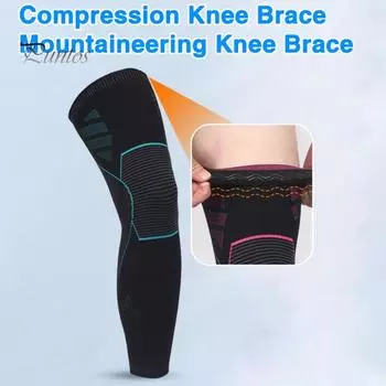 Дышащие нейлоновые наколенники сохраняют тепло, длинная трубка для фитнеса и фитнеса, защита ног для занятий спортом на свежем воздухе L небесно-голубой