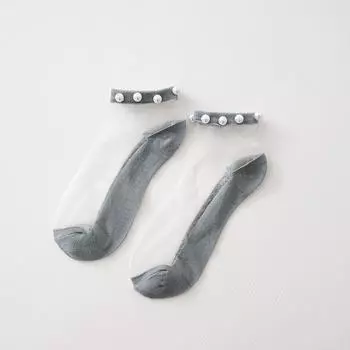 Дышащие невидимые носки ярких цветов, дышащие невидимые прозрачные носки, женские жемчужные сексуальные шелковые чулки, стильные простые прозрачные носки 10cm чёрный