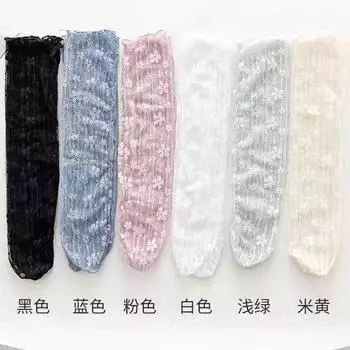 Дышащие носки с кружевным цветком и сеткой One Size бежевый